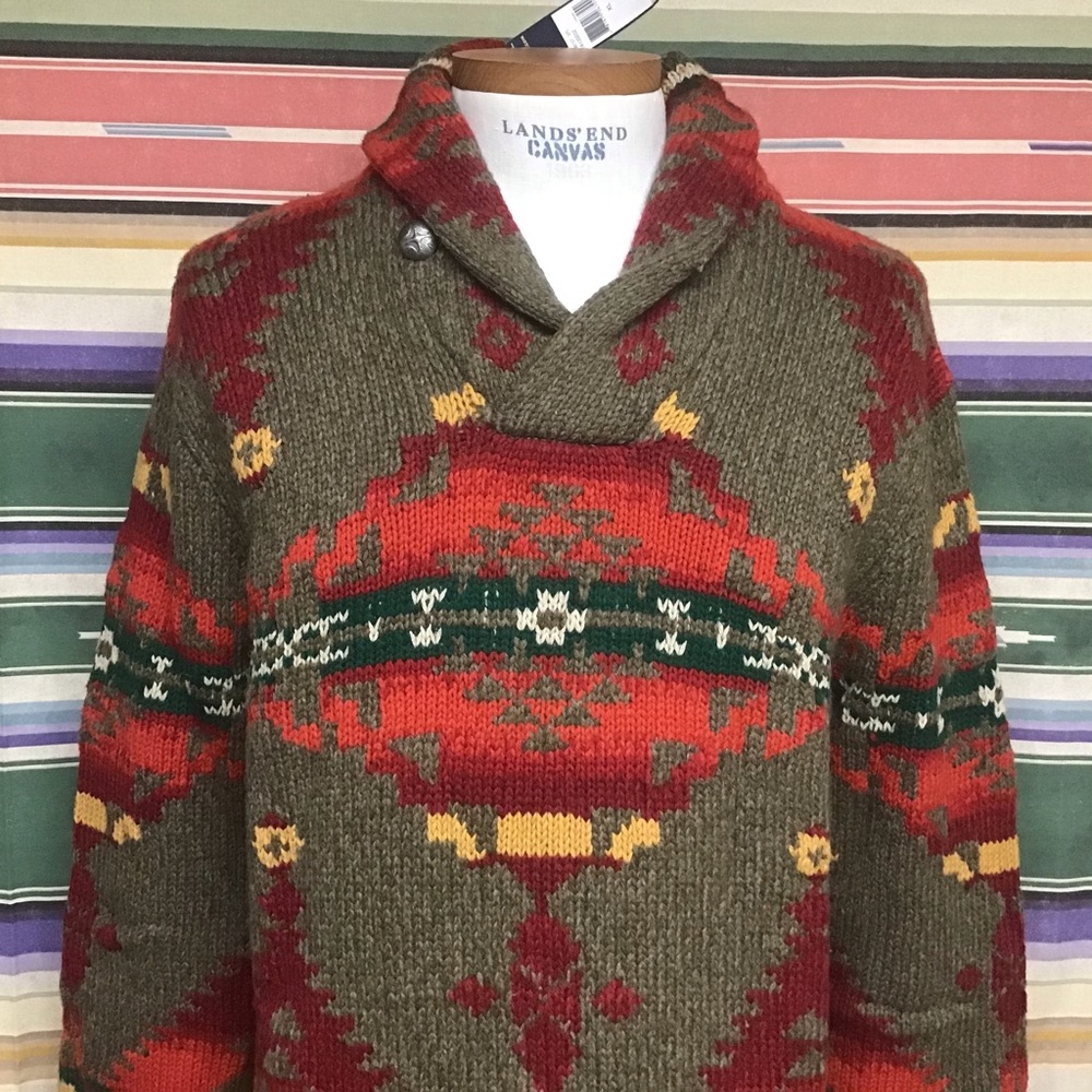 NWT Polo western ikat sweater Sz Xl - Picture 2 of 6